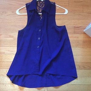 Royal Blue Button Up Blouse